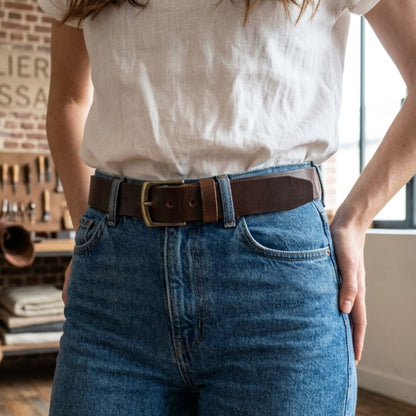 ceinture 40 mm primavera chocolat portée modèle
