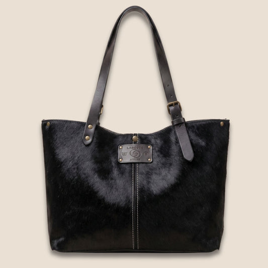 Cabas peau de vache Holstein N°27/128 – vue de face – Labossa Atelier