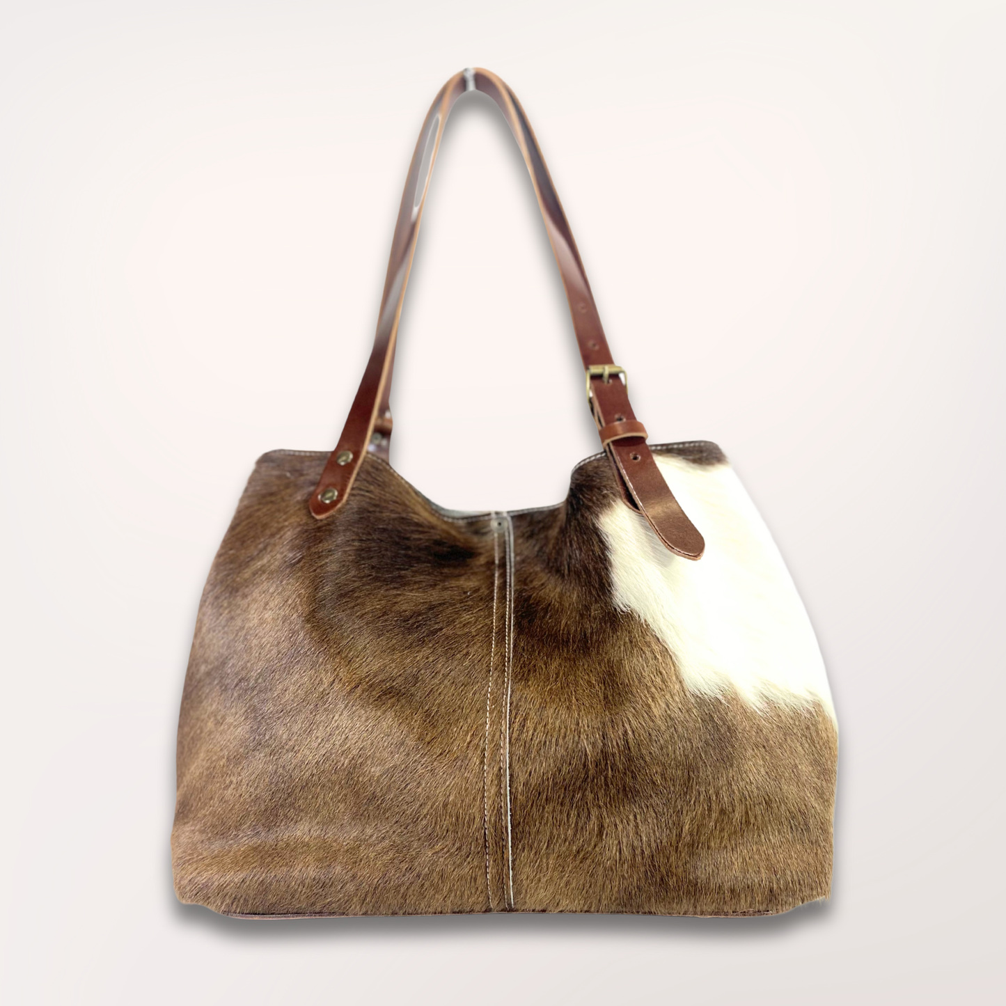 SAC CABAS PEAU DE VACHE NATURELLE BROWN SWISS #13/072