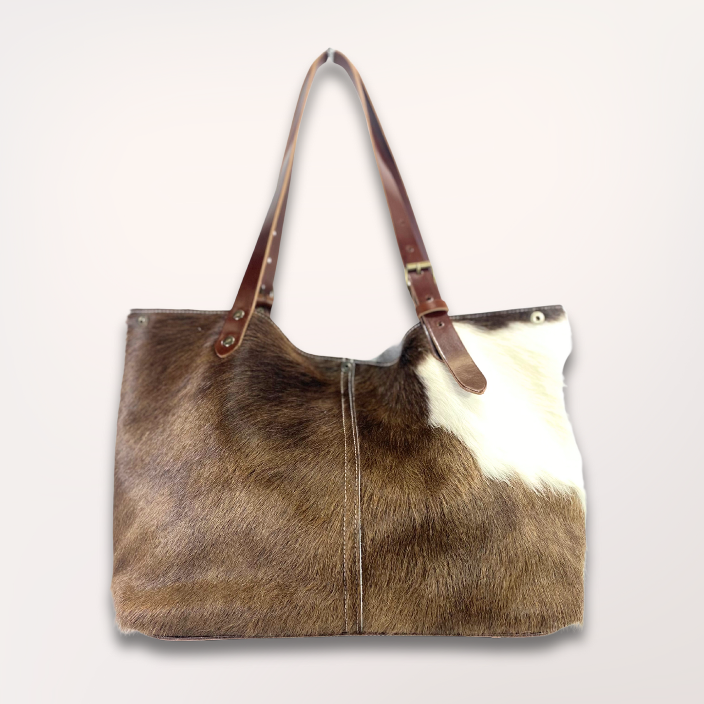 SAC CABAS PEAU DE VACHE NATURELLE BROWN SWISS #13/072