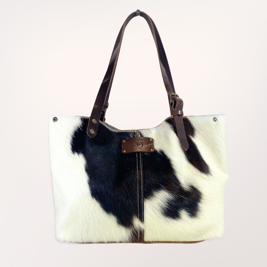 SAC CABAS PEAU DE VACHE NATURELLE NORMANDE #27/047