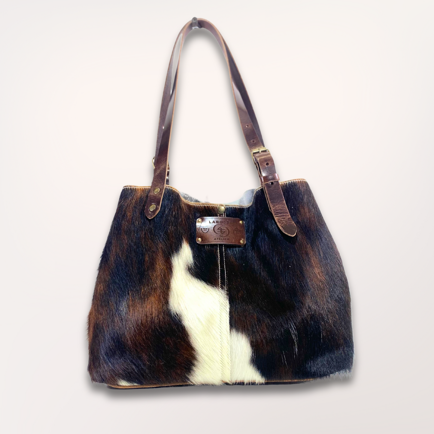 SAC CABAS PEAU DE VACHE NATURELLE NORMANDE #13/047