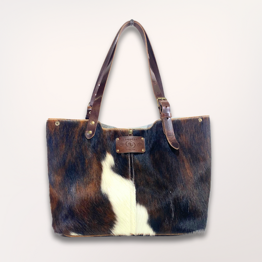 SAC CABAS PEAU DE VACHE NATURELLE NORMANDE #13/047