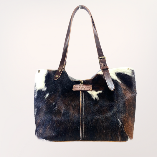 SAC CABAS PEAU DE VACHE NATURELLE NORMANDE #27/048