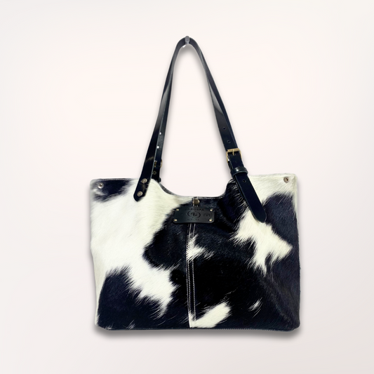 SAC CABAS PEAU DE VACHE HOLSTEIN 13/037