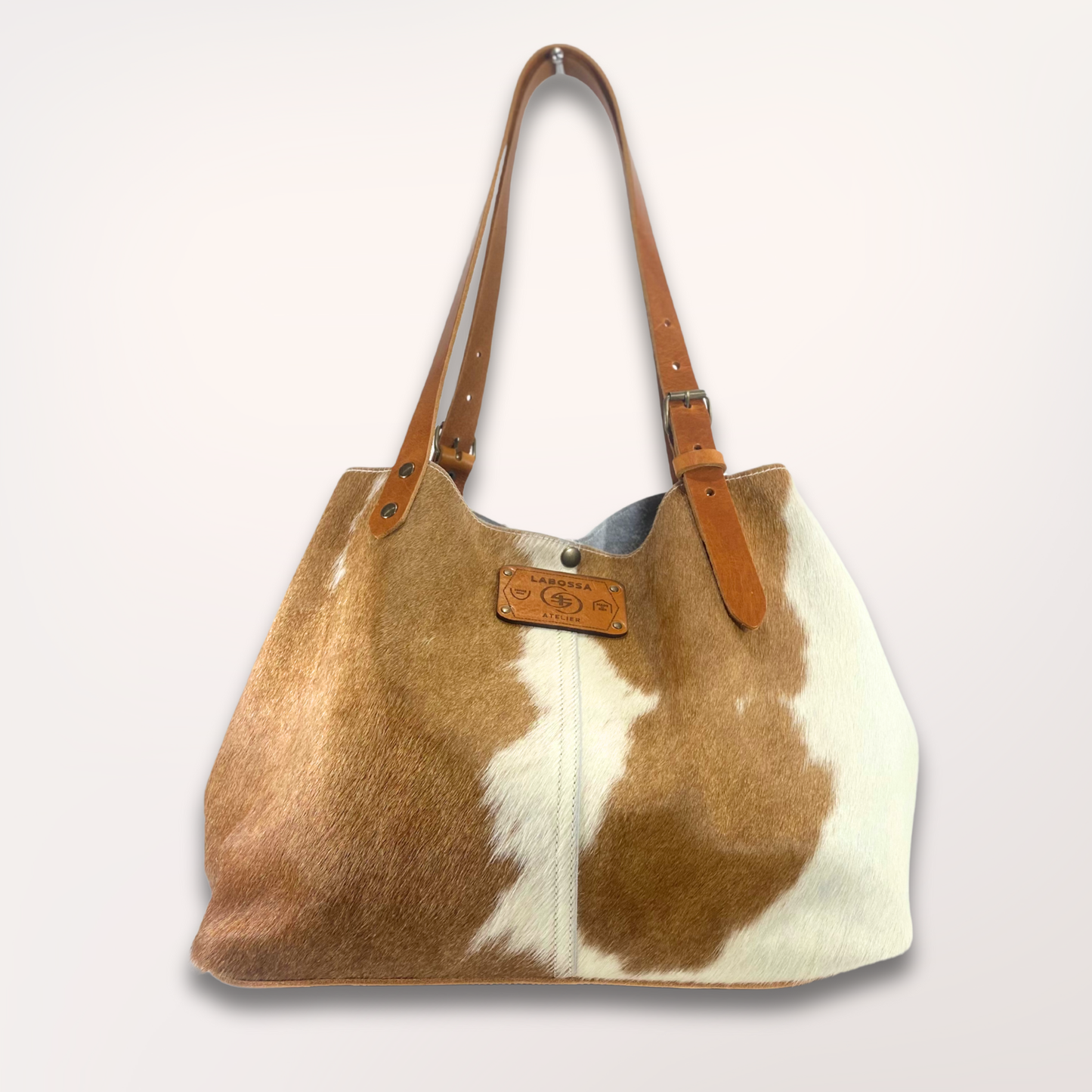 SAC CABAS PEAU DE VACHE NATURELLE MONTBELIARDE #27/062