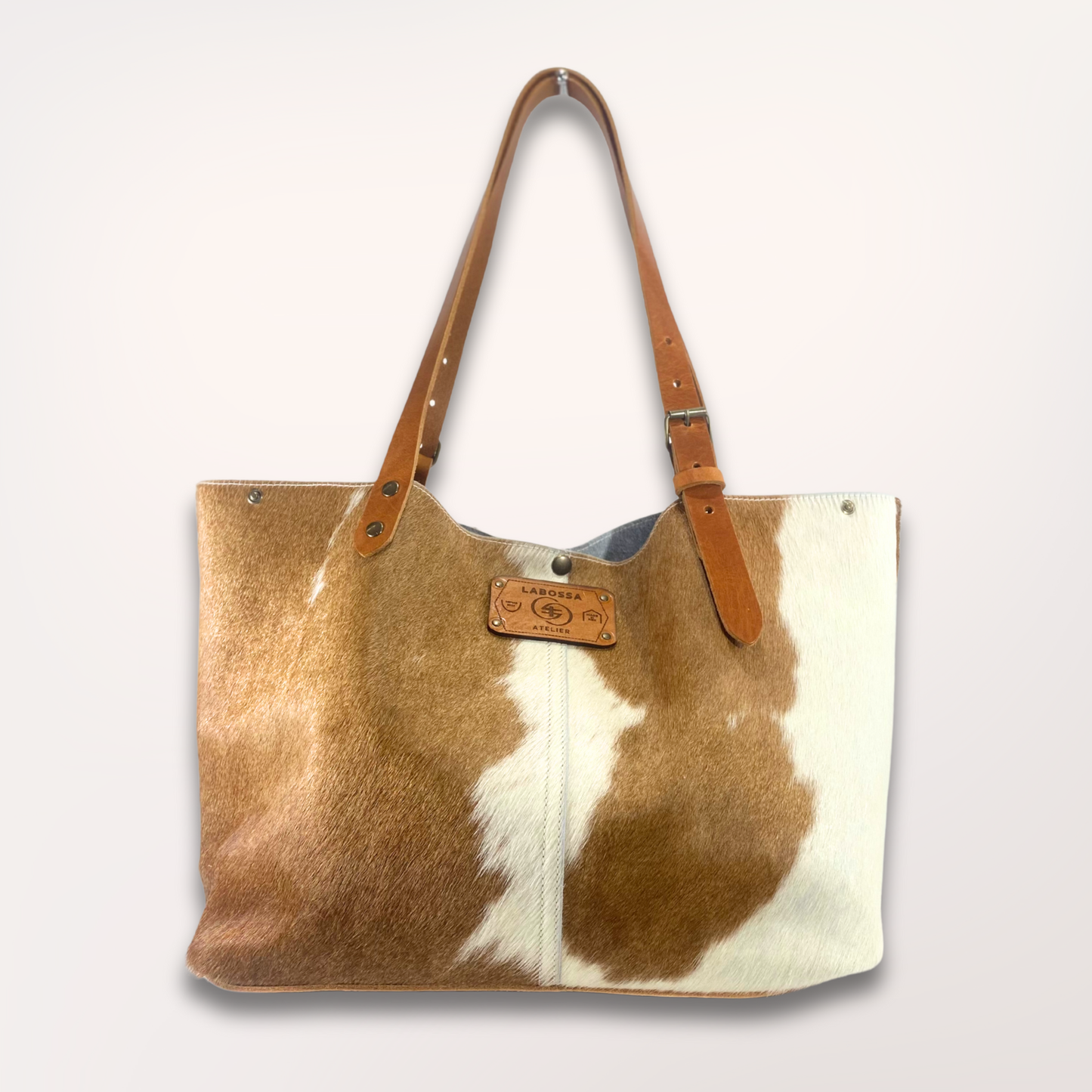 SAC CABAS PEAU DE VACHE NATURELLE MONTBELIARDE #27/062