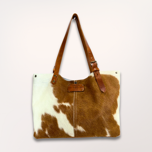 SAC CABAS PEAU DE VACHE NATURELLE MONTBELIARDE 27/025