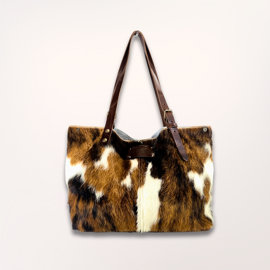 SAC CABAS PEAU DE VACHE NATURELLE NORMANDE 27/026